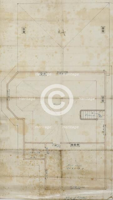 Charles R. Larrabee House, Chicago, Illinois, Attic Plan, c. 1863/64. Creator: Edward Burling.