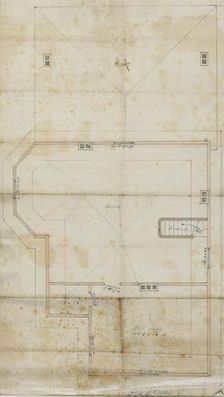Charles R. Larrabee House, Chicago, Illinois, Attic Plan, c. 1863/64. Creator: Edward Burling