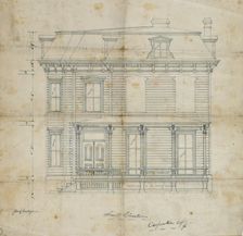 Charles R. Larrabee House, Chicago, Illinois, Front Elevation, c. 1863/64. Creator: Edward Burling