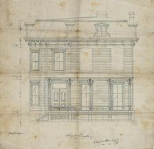 Charles R. Larrabee House, Chicago, Illinois, Front Elevation, c. 1863/64. Creator: Edward Burling
