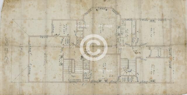 Charles R. Larrabee House, Chicago, Illinois, Second Floor Plan, c. 1863/64. Creator: Edward Burling.
