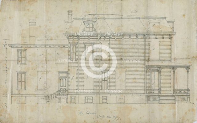 Charles R. Larrabee House, Chicago, Illinois, Side Elevation, c. 1863/64. Creator: Edward Burling.