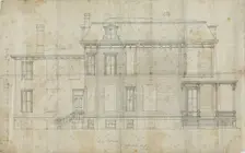 Charles R. Larrabee House, Chicago, Illinois, Side Elevation, c. 1863/64. Creator: Edward Burling