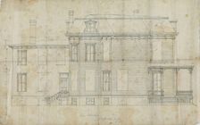 Charles R. Larrabee House, Chicago, Illinois, Side Elevation, c. 1863/64. Creator: Edward Burling