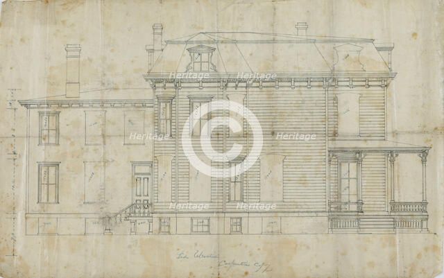 Charles R. Larrabee House, Chicago, Illinois, Side Elevation, c. 1863/64. Creator: Edward Burling.