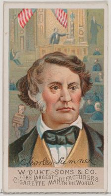 Charles Sumner, from the series Great Americans (N76) for Duke brand cigarettes, 1888., 1888. Creator: Unknown