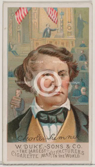 Charles Sumner, from the series Great Americans (N76) for Duke brand cigarettes, 1888., 1888. Creator: Unknown.
