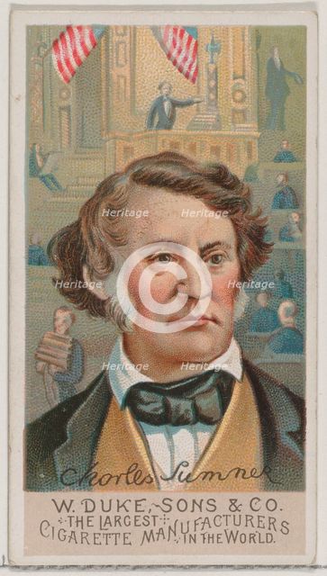 Charles Sumner, from the series Great Americans (N76) for Duke brand cigarettes, 1888., 1888. Creator: Unknown.