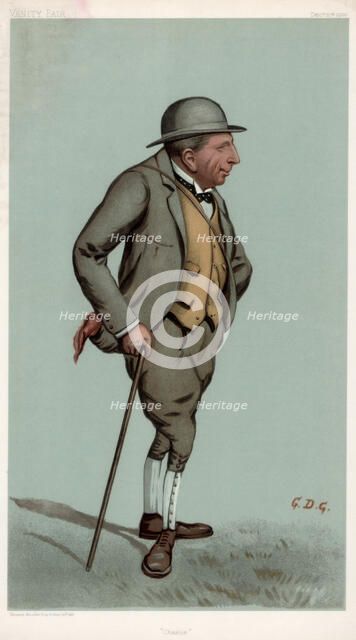 'Charlie', Captain Charles Harold Longfield Beatty DSO, British racehorse trainer, 1903.Artist: GDG