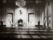 Charlie Chaplin portraying Adenoid Hynkel in the film The Great Dictator 1940