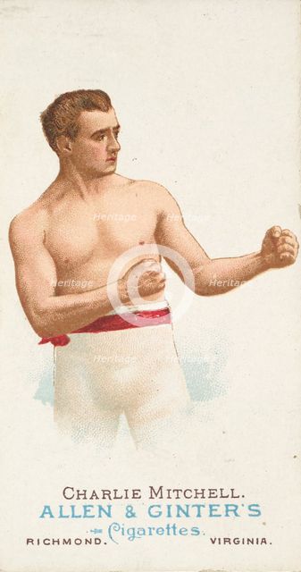 Charlie Mitchell, Pugilist, from World's Champions, Series 1 (N28) for Allen & Ginter Ciga..., 1887. Creator: Allen & Ginter.