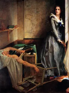 Charlotte Corday after the murder of Marat 1861. Artist: Paul-Jacques-Aime Baudry