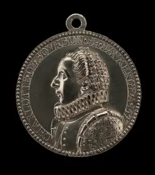 Charlotte de Bourbon, 1548-1581, Third Wife of Willem I, Prince of Orange and Nassau[reverse], 1577. Creator: Conrad Bloc