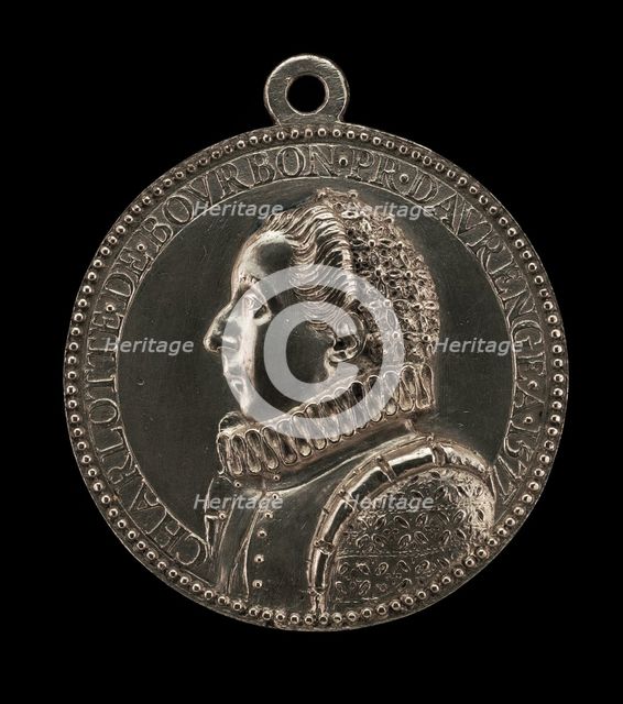 Charlotte de Bourbon, 1548-1581, Third Wife of Willem I, Prince of Orange and Nassau[reverse], 1577. Creator: Conrad Bloc.