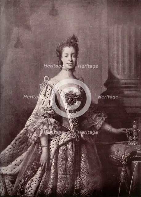 'Charlotte Sophia of Mecklenburg-Strelitz, Queen Consort of George III', 1761-1762, (1919). Artist: Unknown.