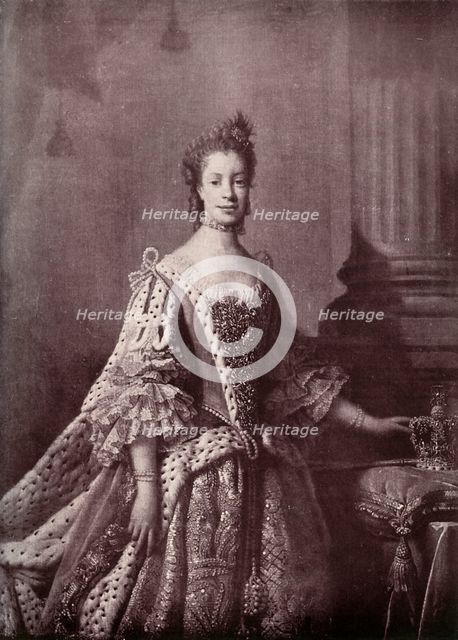 'Charlotte Sophia of Mecklenburg-Strelitz, Queen Consort of George III', 1761-1762, (1919). Artist: Unknown.