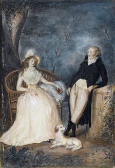 Charlotte von Stein and Johann Wolfgang von Goethe in conversation, Second Half of the 18th cen.. Artist: German master