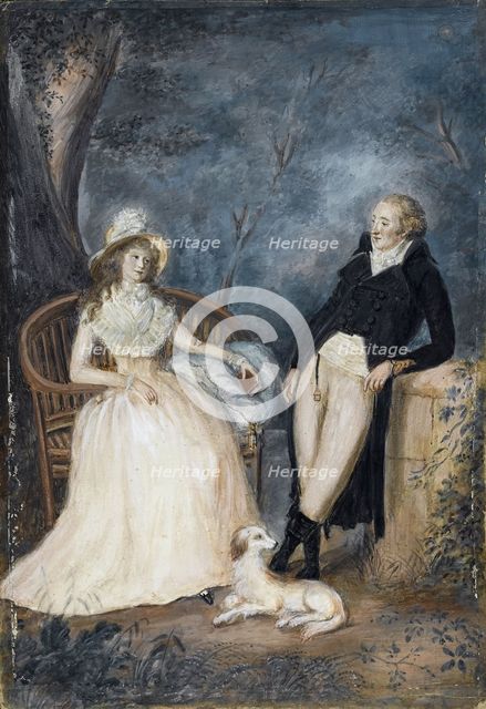 Charlotte von Stein and Johann Wolfgang von Goethe in conversation, Second Half of the 18th cen.. Artist: German master  