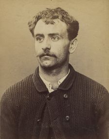 Charrié. Cyprien. 26 ans, né le 7/10/67 à Paris XVIlle. Imprimeur. Anarchiste 2/7/94. , 1894. Creator: Alphonse Bertillon