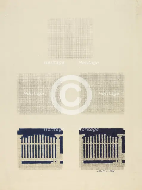 Chart of Coverlet Thread Construction, 1941. Creator: Merkley, Arthur G..