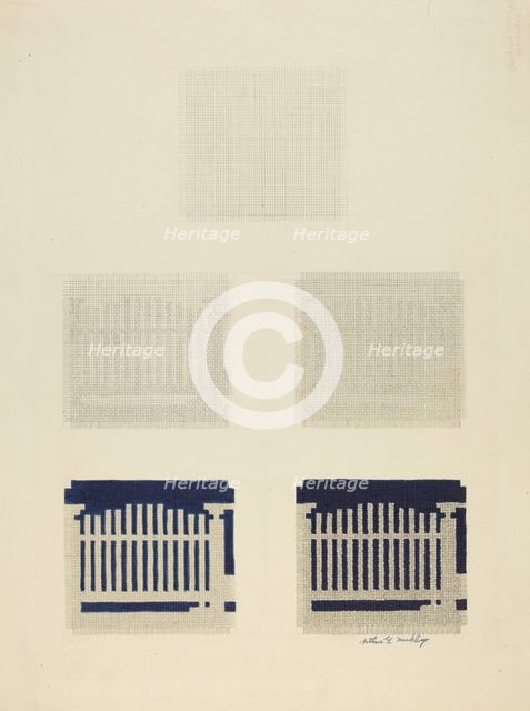 Chart of Coverlet Thread Construction, 1941. Creator: Merkley, Arthur G..