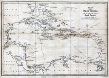 Chart of the West Indies, with the adjacent Coast of South America, 1830. Artist: J&C Walker
