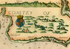 Chart showing windmills as landmarks on the north-east coast of England, 1588, (1947). Creator: Unknown