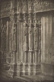 Chartres Cathedral. Right Door of the Royal Portal, West Side, XII Century, before July 1857. Creator: Charles Nègre