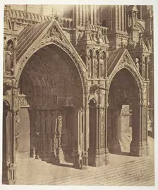 Chartres Cathedral, South Transept, Central and Side Portals, 1854/57. Creators: Bisson Frères, Louis-Auguste Bisson, Auguste-Rosalie Bisson