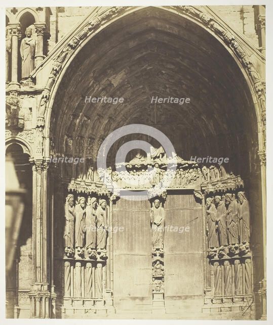 Chartres Cathedral, South Transept; Central Portal, 1854/63. Creators: Bisson Frères, Louis-Auguste Bisson, Auguste-Rosalie Bisson.