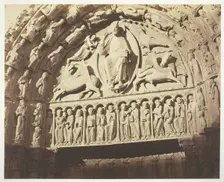 Chartres Cathedral West Facade; Royal Portal, Central Bay, 1854/63. Creators: Bisson Frères, Louis-Auguste Bisson, Auguste-Rosalie Bisson