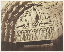Chartres Cathedral West Facade; Royal Portal, Central Bay, 1854/63. Creators: Bisson Frères, Louis-Auguste Bisson, Auguste-Rosalie Bisson
