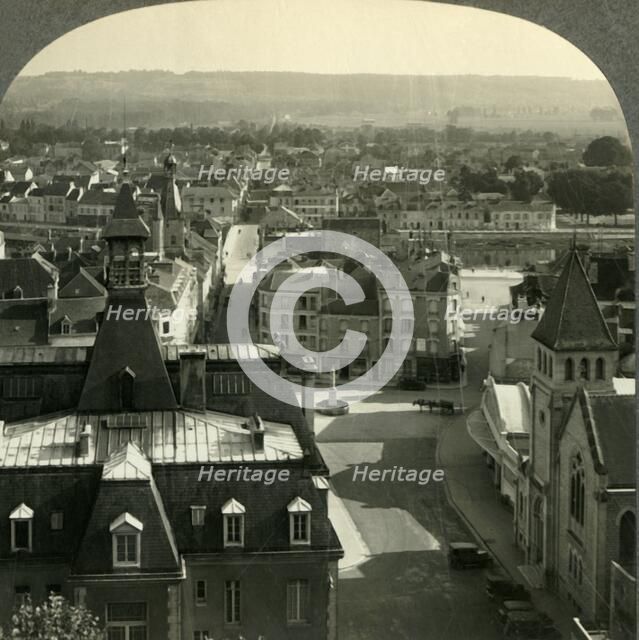 'Chateau-Thierry, France, Today - Looking South from the Ramparts of the Chateau', c1930s. Creator: Unknown.