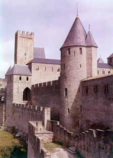 Chateau Comtal, Carcassonne, France, c1955. Creator: Arthur Charles Kirby Ware