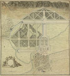 Château d'Anet; plan of the castle, garden and surroundings, between 1680 and 1684. Creators: Andre Le Notre, Claude Desgots