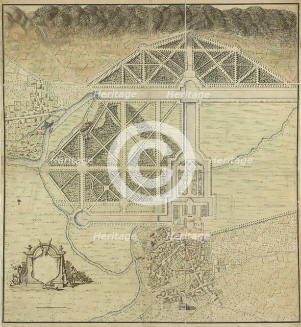 Château d'Anet; plan of the castle, garden and surroundings, between 1680 and 1684. Creators: Andre Le Notre, Claude Desgots.