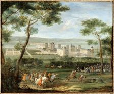Chateau de Vincennes, around 1660, seen from the south, with pavilions... Creator: Adam Frans van der Meulen