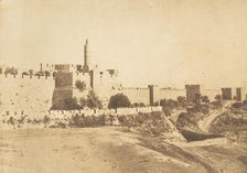 Château de David (Daoud Kalessy) et murailles de Jérusalem, August 1850. Creator: Maxime du Camp