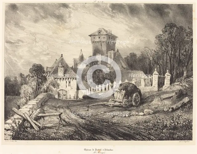 Château de Pesteil à Polminhac, 1832. Creator: Eugene Isabey.