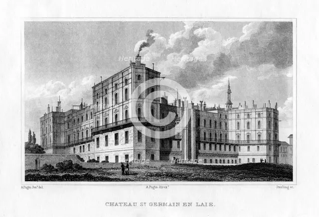 Chateau de Saint Germain en Laye, Paris, c1830. Artist: MJ Starling