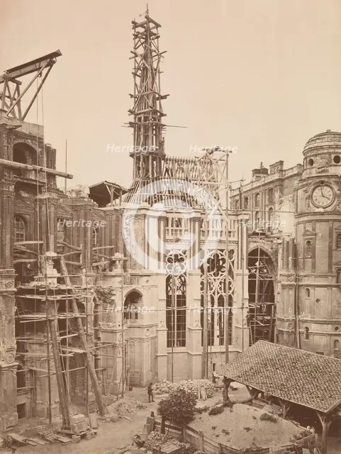 Château de St.-Germain-en-Laye, Intérieur de la cour, Chapelle, 1862-67. Creator: Médéric Mieusement.