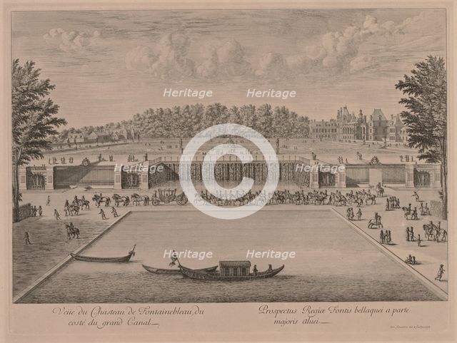 Chateau Fontainebleau from the Grand Canal. Creator: Jacques Rigaud (French, 1681-1754).
