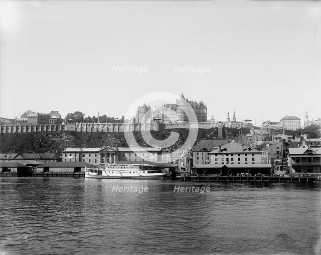 Chateau Frontenac from the River, Quebec, between 1890 and 1901. Creator: Unknown.