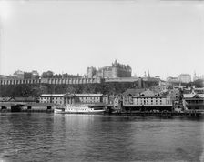 Chateau Frontenac from the River, Quebec, between 1890 and 1901. Creator: Unknown
