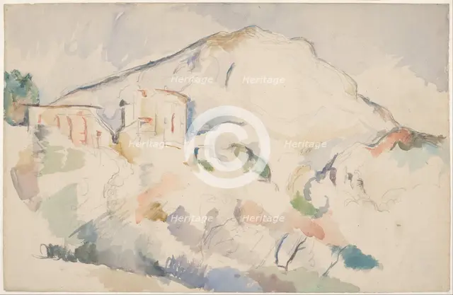 Château Noir and Mont Sainte-Victoire, ca 1890-1895. Artist: Cézanne, Paul (1839-1906)
