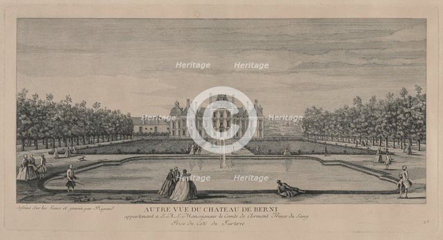Chateau of Berny from the Gardens. Creator: Jacques Rigaud (French, 1681-1754).