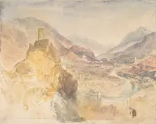 Chatel Argent and the Val d'Aosta from above Villeneuve, 1836. Creator: JMW Turner
