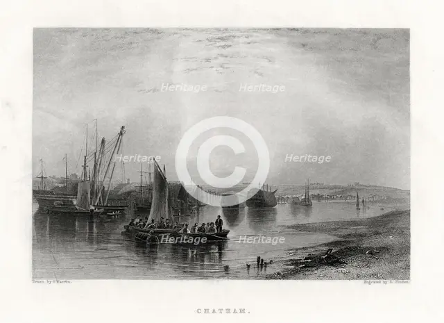 Chatham, Kent, 1860. Artist: E Finden