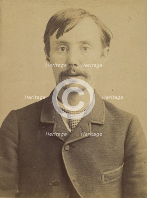 Chatillon. Jean-Baptiste. 31 ans, né à Toiseron des Minard (Cher). Employé de commerce. No..., 1882. Creator: Alphonse Bertillon.