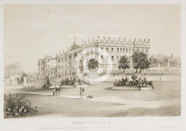 Chatsworth House, Derbyshire, 1839. Artist: James Douglas, 4th Earl of Morton